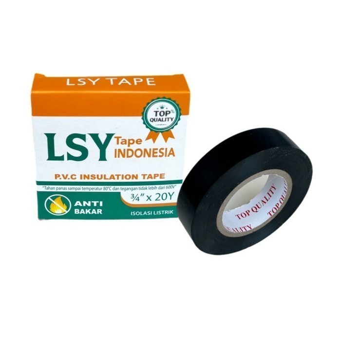 

isolasi kabel hitam / solasi listrik PVC insulation LSY TAPE 20 Yard murah