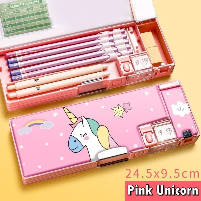 

Koleksi Terbaru-Promo Kotak Tempat Pensil Magnet Karakter 2 Sisi Rautan Pencil Case PC0017 - MOTIF D