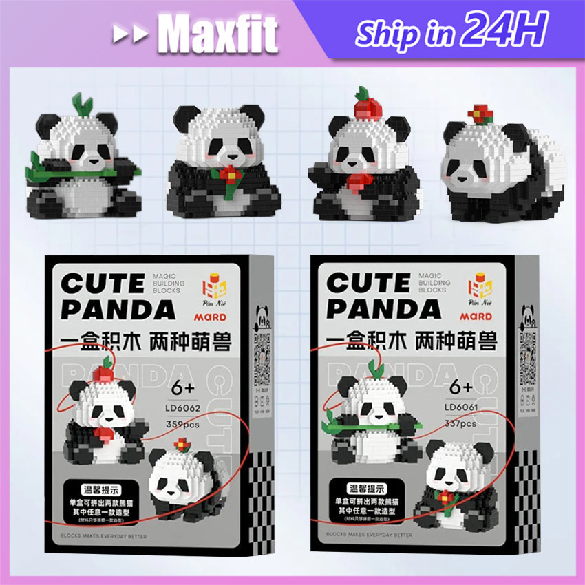 Mainan Anak Perempuan Brick Panda 3D Puzzle Block Susun Edukasi Mainan Mainan Anak Anak 6/7/8/10 tah