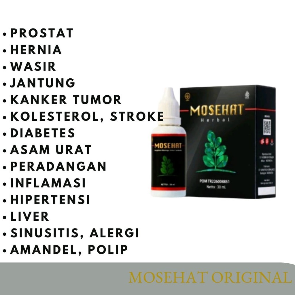 Mosehat Jamu Tetes Herbal Menjaga Kesehatan Prostat Hernia Amandel Benjolan Original