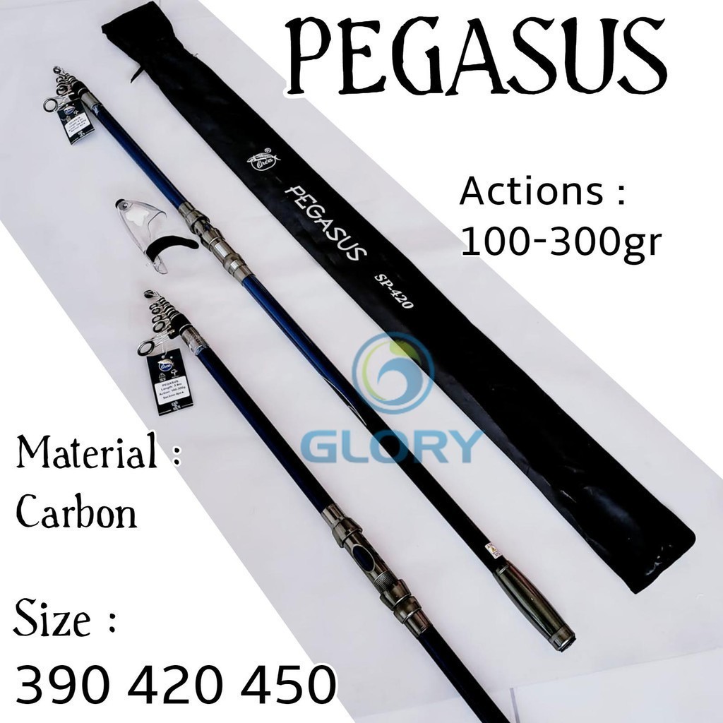 Orca Pegasus 390 420 450 Cw 100-300gr Joran Pancing Surf Fishing Pasiran Bahan High Carbon Model Ant