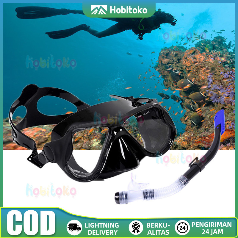 Kacamata Snorkeling Kacamata Selam Diving Snorkeling Scuba PVC Freedive Spearfishing Set Mask Perlen