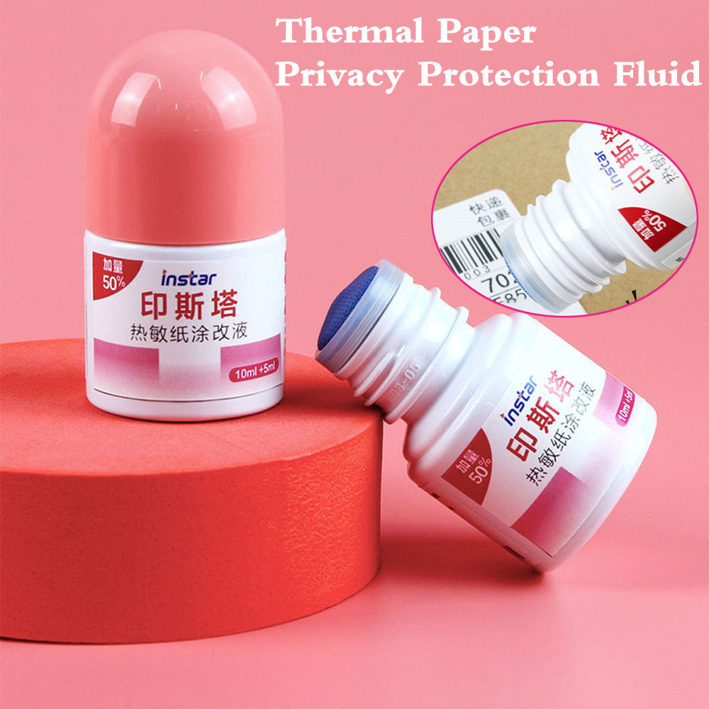 

15/30ml Thermal Paper Privacy Eraser Identity Protection Security Stationery Privacy Protection Fluid Portable Courier Invoice