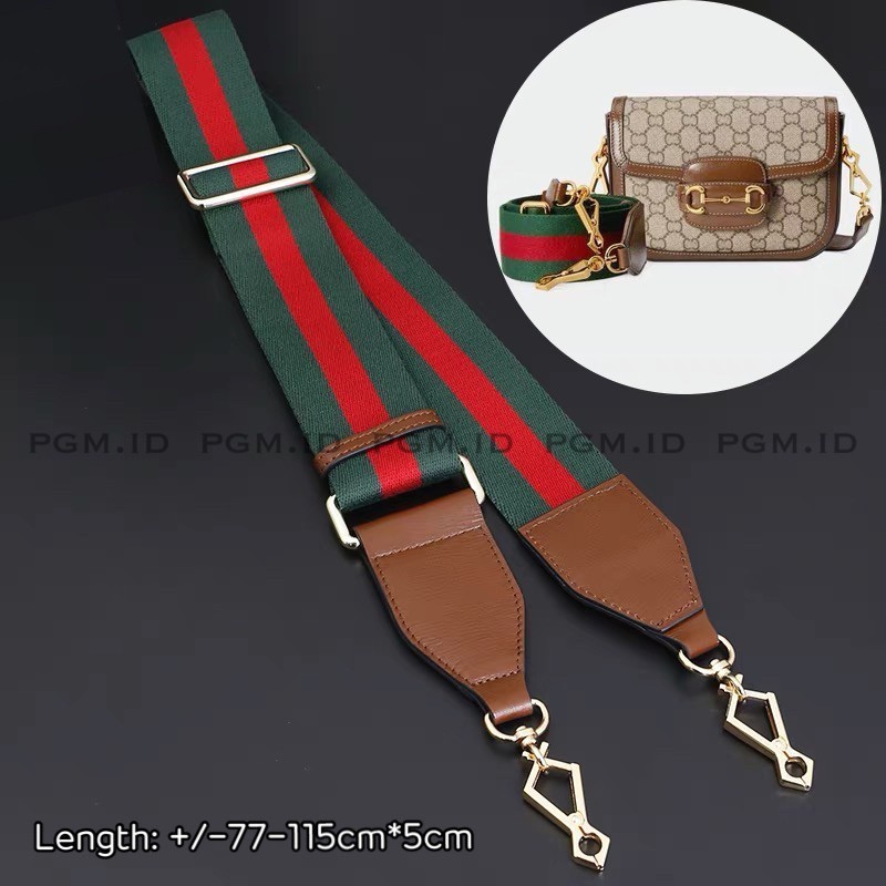 Bag strap premium gucc gg horsebit neo tali tas vintage green red