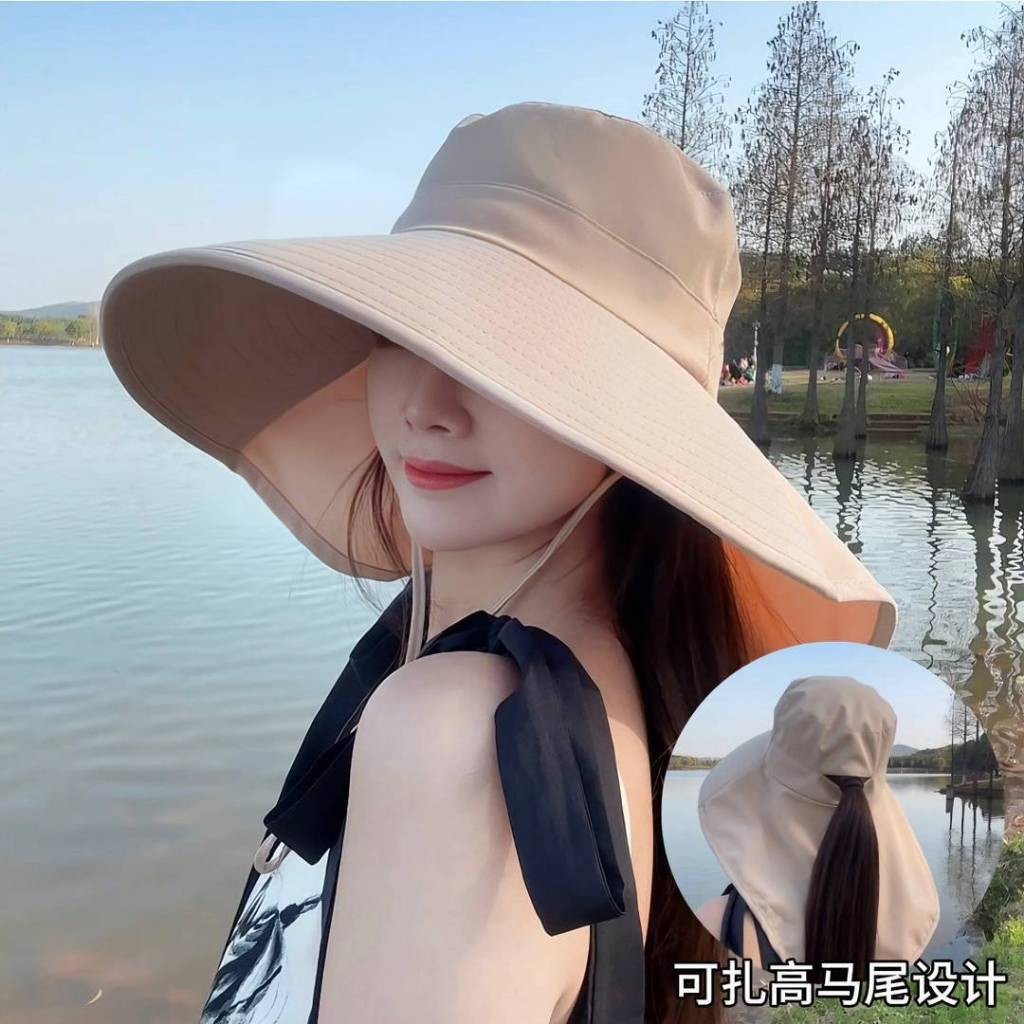 FH Topi Anti UV Cewek/Topi Pelindung UV/Topi Anti Panas/Topi Pantai Korean Style/Topi Kebun Anti pan