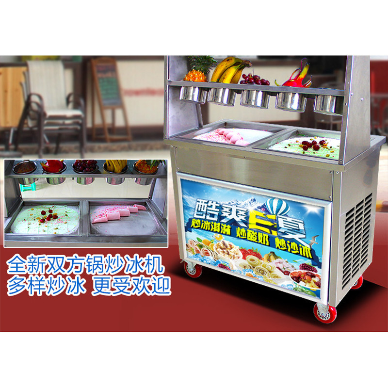 ice cream machine Snack equipment made in China roll fry ice cream machine Roll fried ice cream mach