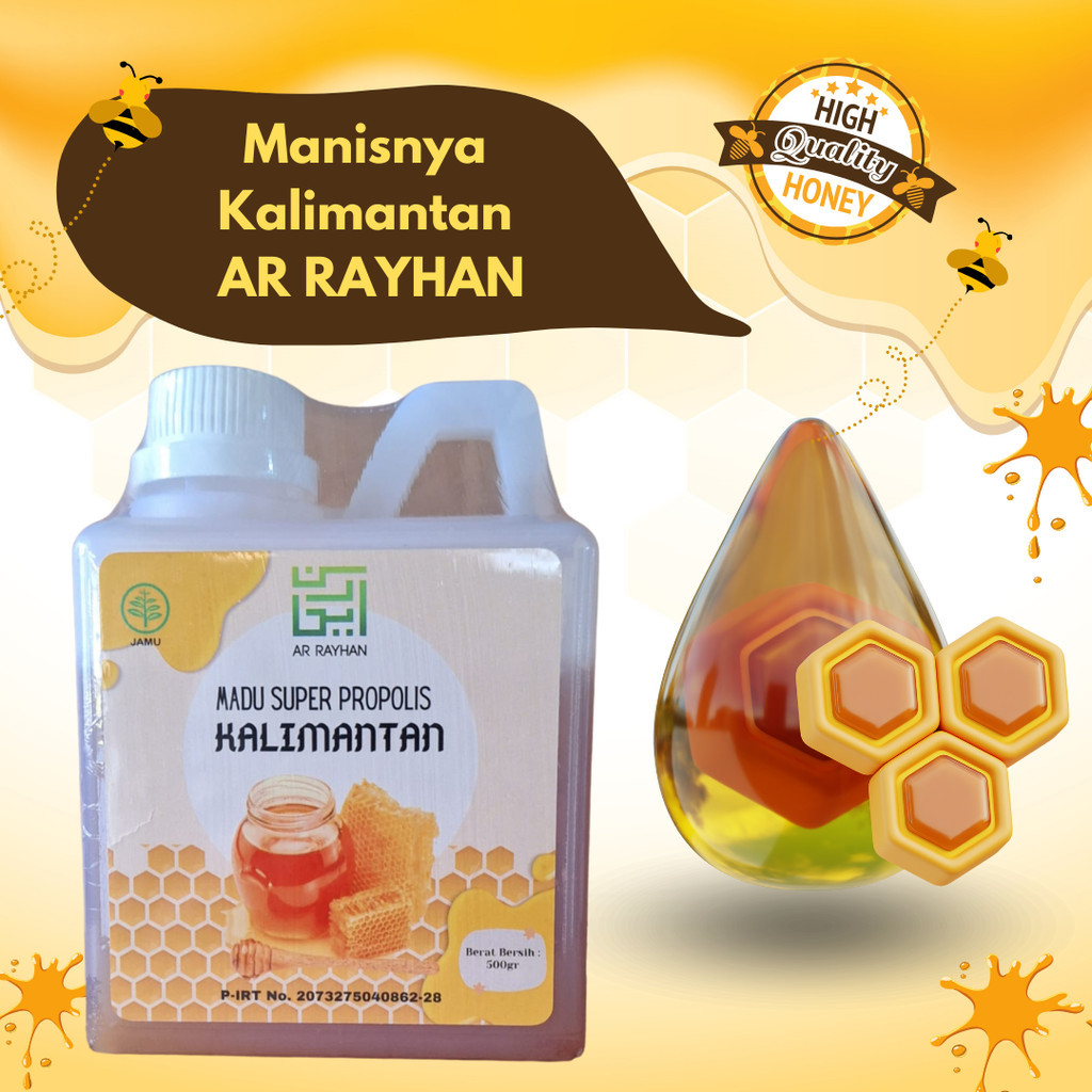 

Madu Super Propolis Kalimantan Ar Rayhan 500gr Dengan Bee Pollen Alami untuk Daya Tahan Tubuh Dan Stamina