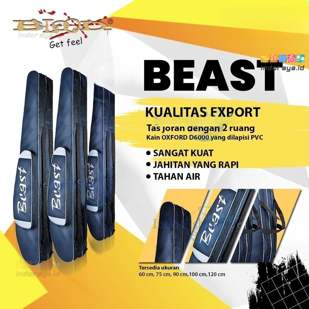 Indoraya.id Tas Joran Pancing Blood BEAST Ransel Mancing Anti Air Waterproof