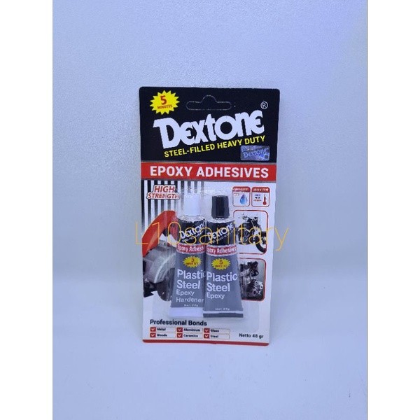 

COD Lem Dextone 5 Menit / Lem Besi Epoxy Campur Hitam Putih DEXTONE 48 gram