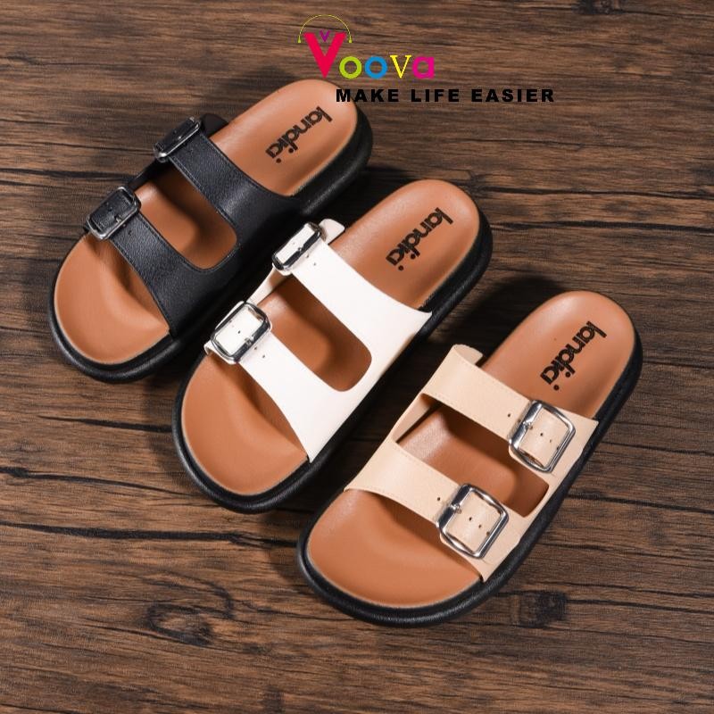 VOOVA Sandal teplek/ Sandal Flat wanita/ Sandal Outdoor