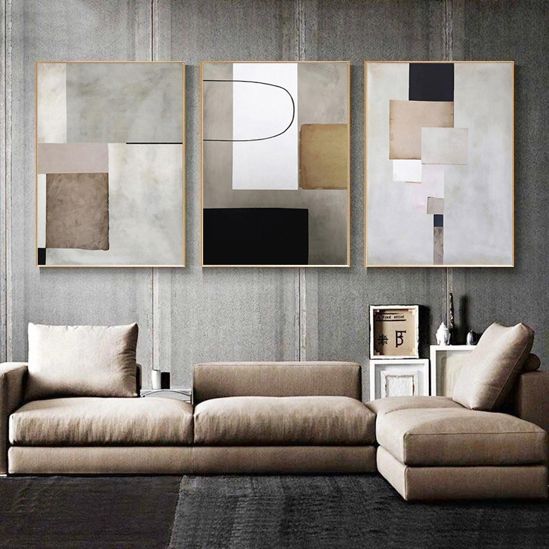 

Minimalist Industrial Style Modern Abstract Artwork Unframed Canvas Painting Posters For Living Room Bedroom Home Wall Art Decor