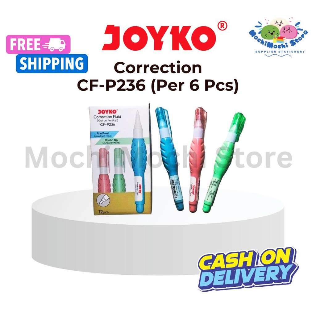 

PER 6 PCS Correction Pen Joyko CF-P236 | Correction Fluid Cairan Koreksi Penghapus Cair Joyko | Correction Fluid Pen | Tipex Cair | Tipe-x Koreksi Cair | Stationery