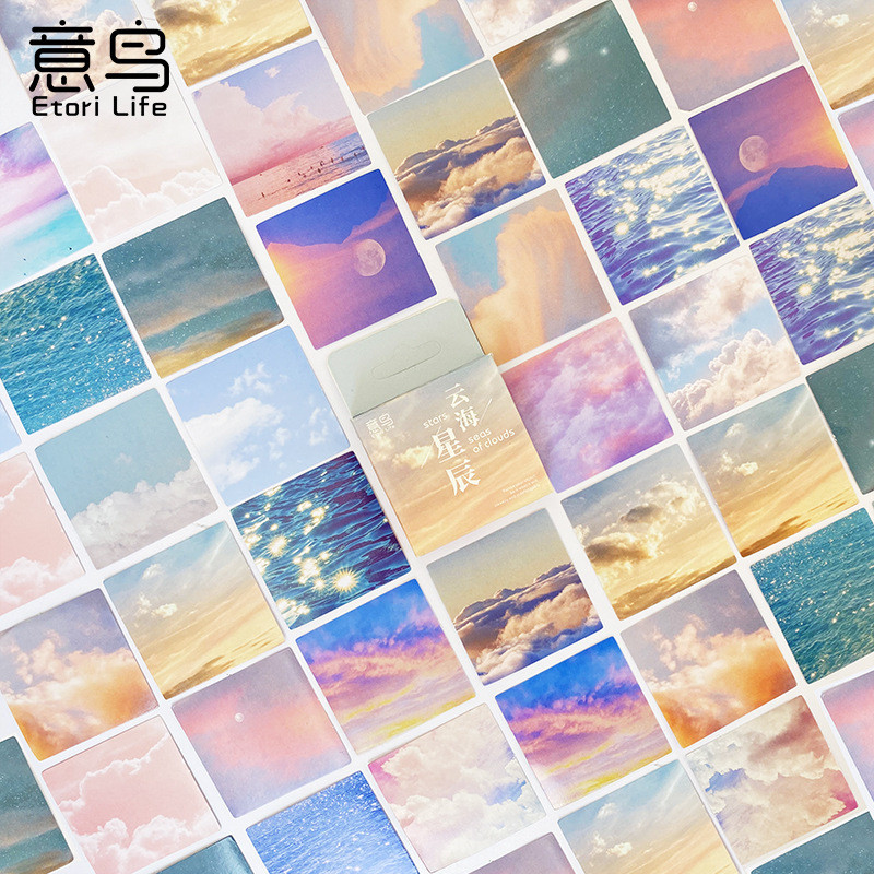 

46 Pcs/box Cute Clouds Sea Stars Sticker Pack Scrapbooking Diary Label Stickers Kawaii Diy Decorative Stationery School Supplies