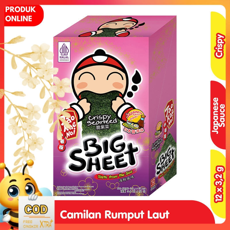 

Tao Kae Noi Big Sheet Crispy Seaweed Japanese Sauce Box 12 x 3.2 g