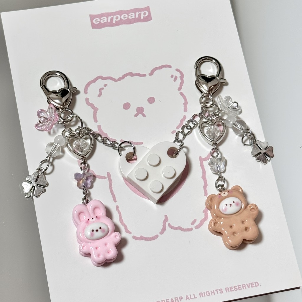 [COD] Gantungan Kunci Kelinci Beruang Cinta/Gantungan Kunci Couple/keychain aesthetic/gantungan tas 