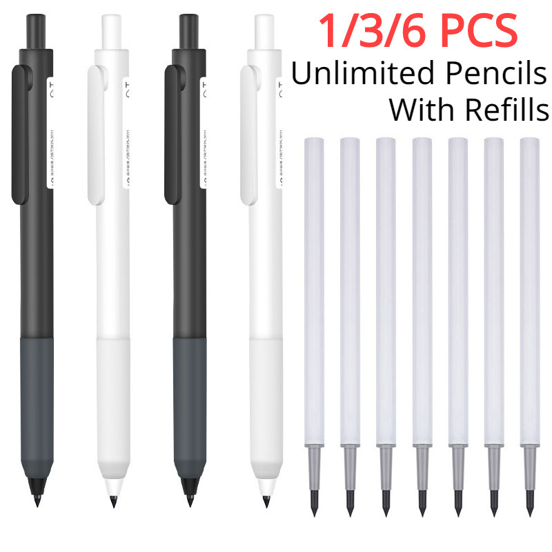 

1/3/6 PCS Unlimited Writing Press Pencil Infinity Pen Art Sketch Magic Mechanical Pencils Painting School Supplies Stationery