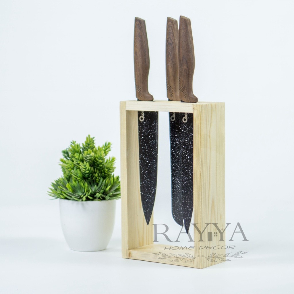 tempat pisau dapur kayu/ rak pisau dapur