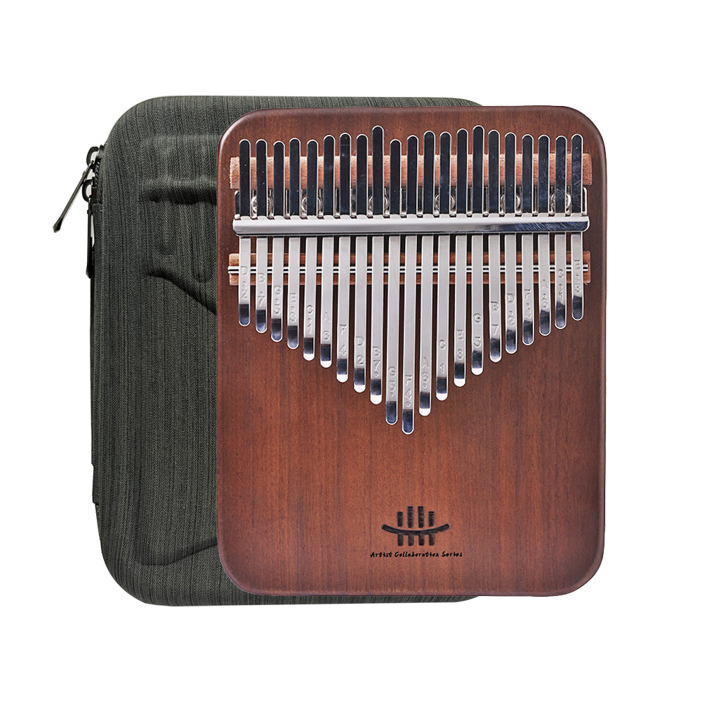 Hluru Professional Kalimba 21 Keys Black Walnut Thumb Piano Key C Cherry Wood Flat Board Kalimba Mus