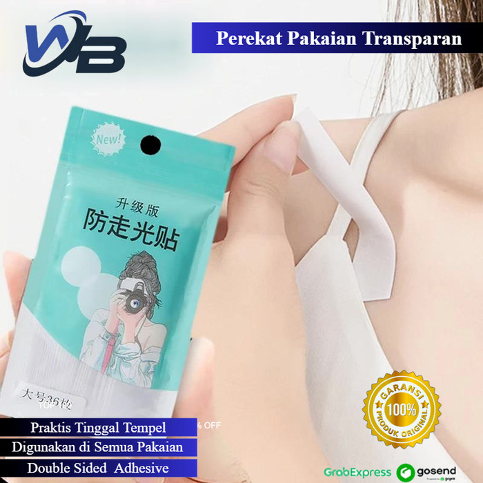 

Fashion Tape Transparan Double Tape Selotip Baju Safety Lem Kain Rekat - Sedang