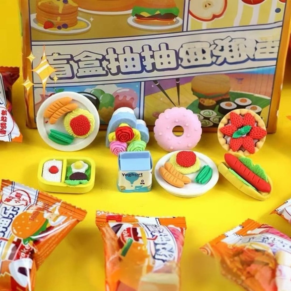 

(CFC) BLIND BAG ERASER FOOD SERIES mainan anak koleksi penghapus mini makanan stationery