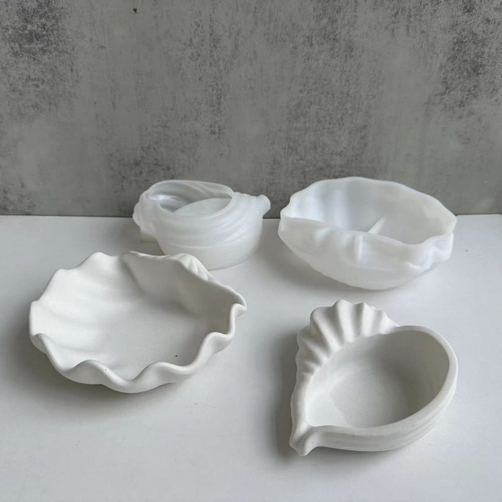 

Conch Shell Candle Jar Silicone Mold DIY Handmade Plaster Resin Plate Jewelry Storage Box Molds Concrete Planter Casting Mould