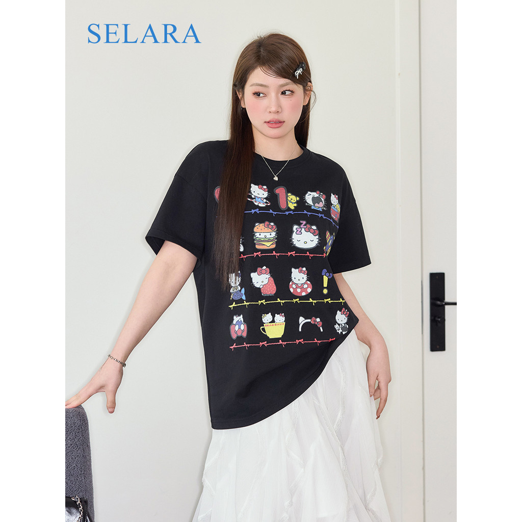 Selara Korean Style Lengan Pendek Oversize Baju Atasan Wanita Terbaru  Gemuk Mm | Kaos Baju Wanita B
