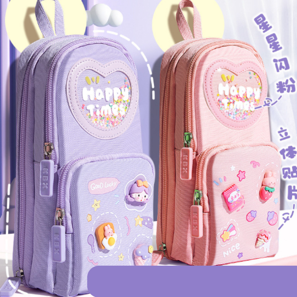 

Tempat pensil anak lucu sekolah korea karakter kapasitas besar aesthetic 6 sekat aesthetic