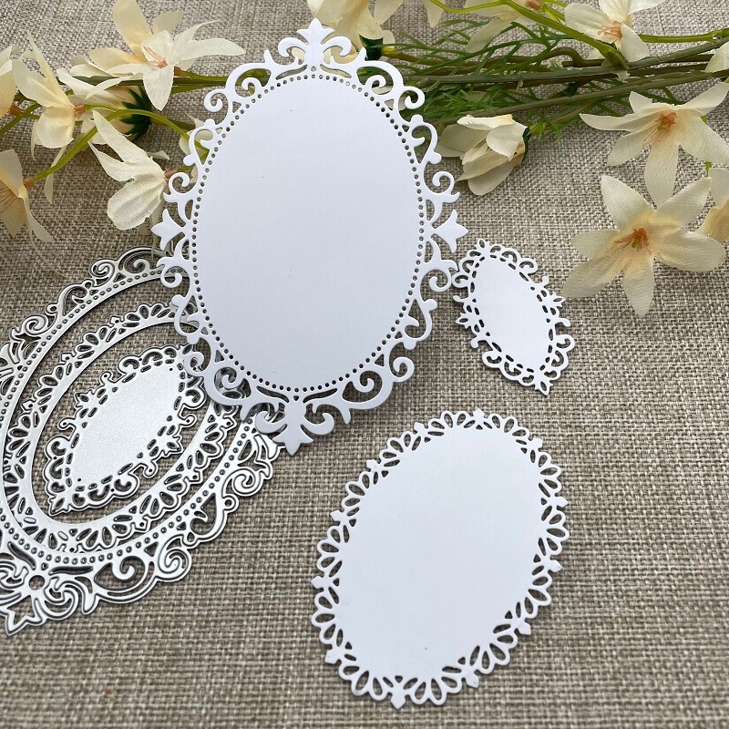 

Lace oval frame Metal Cutting Dies Stencils For DIY Scrapbooking Decorative Embossing Handcraft Die Cutting Template Mold
