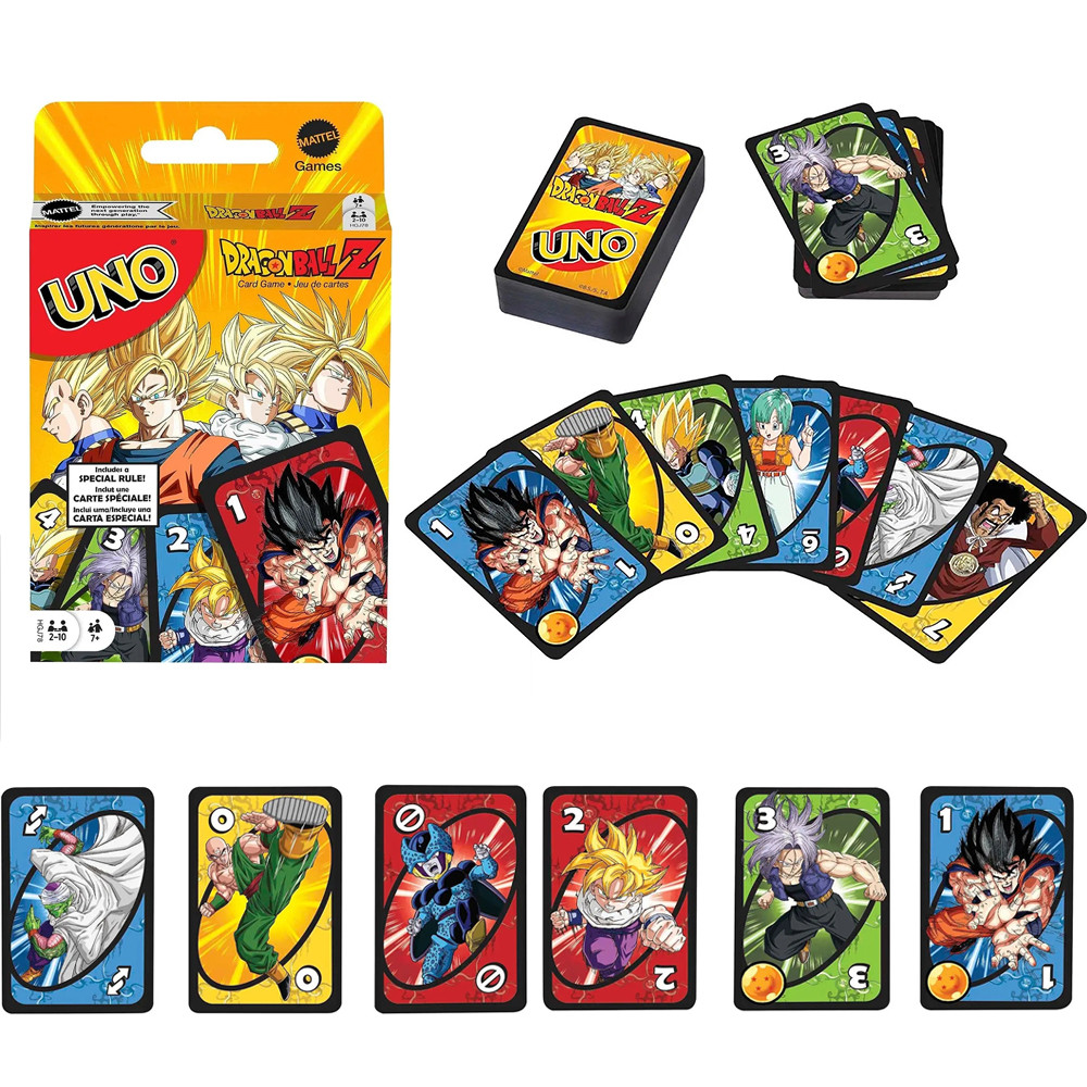 UNO Dragon Ball Z Matching Card Game Anime Pokemon Pikachu Multiplayer Family Party Boardgame Funny 