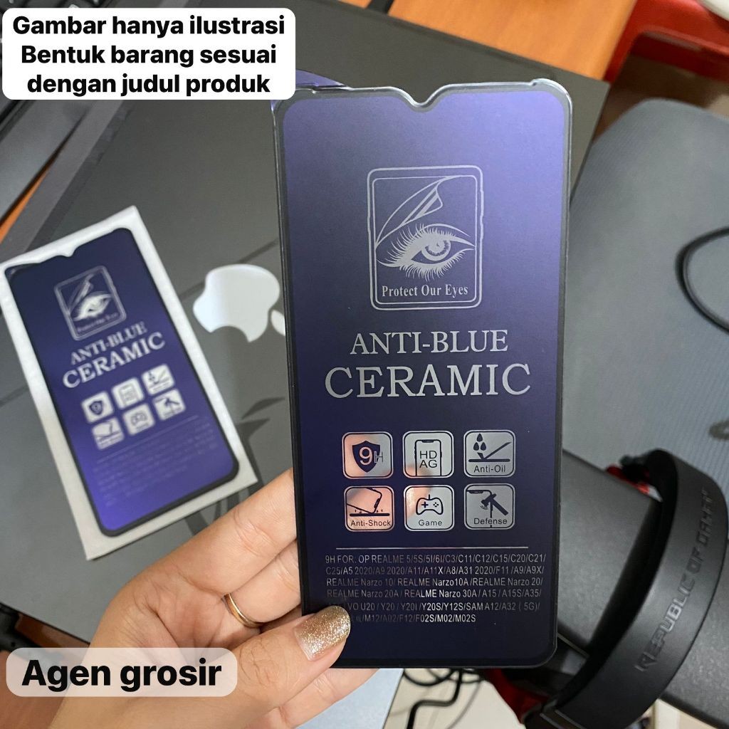 agen grosir Ceramic Blue OPPO F5 / OPPO F5 YOUTH Anti Gores Bluelight Full Screen Guard Anti Pecah