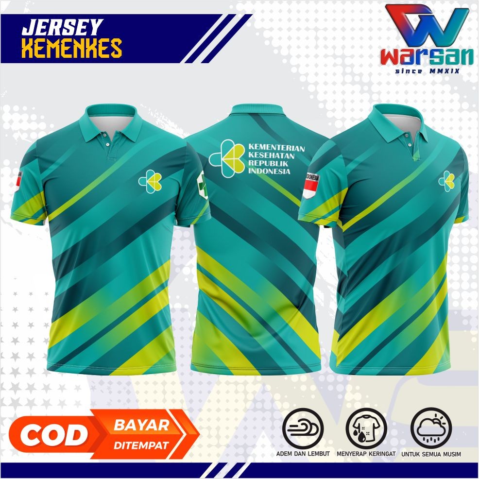 JERSEY WANGKI KEMENKES FULL PRINTING / KAOS KERAH KEMENTRIAN KESEHATAN / POLO KEMENKES