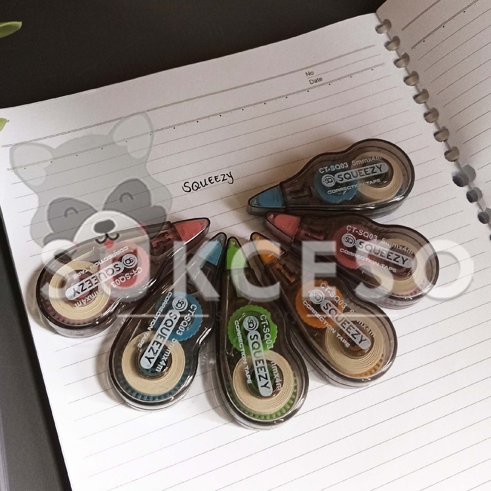 

SQUEEZY Correction Tape Set Isi 6 CT-SQ03 Tip-ex Kecil Murah