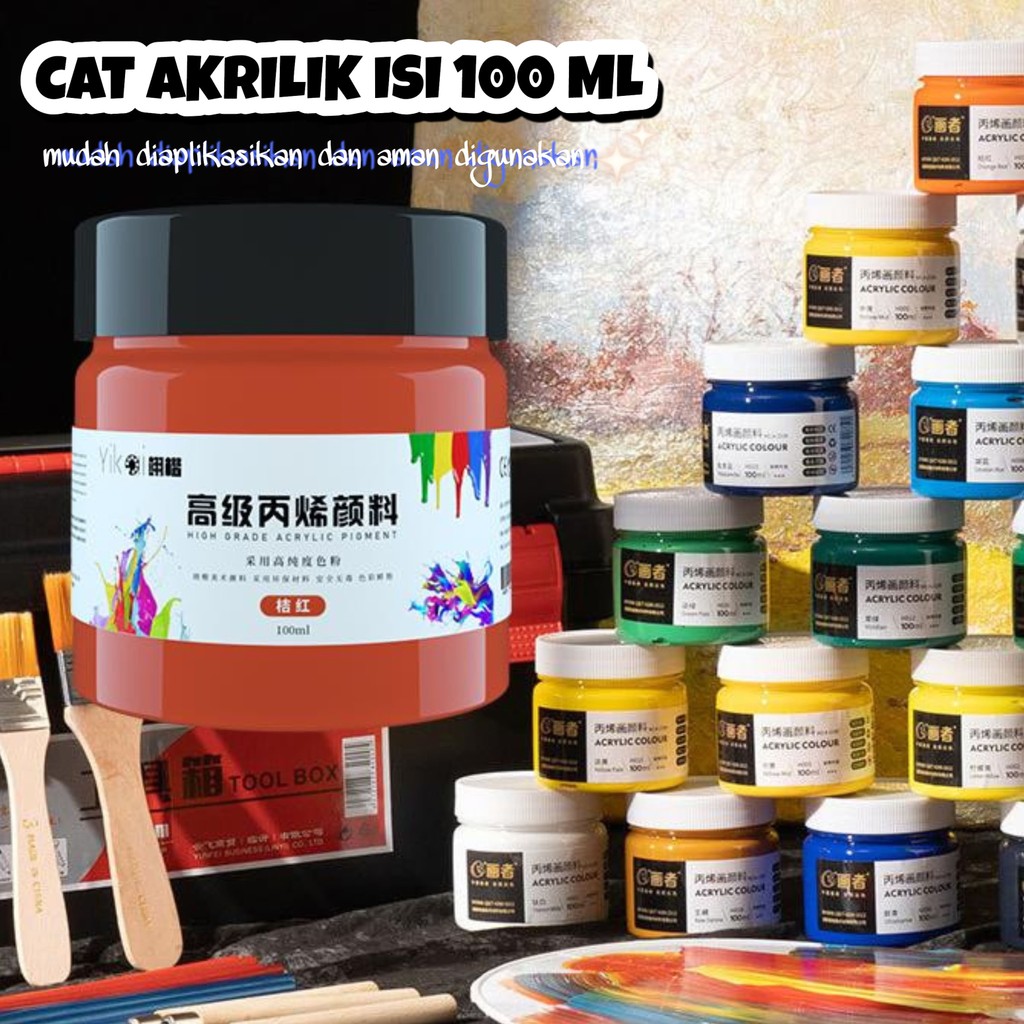 

CAT AKRILIK ISI 100ML ADA 24 WARNA BERBEDA DIJUAL HARGA SATUAN BISA UNTUK KANVAS, KAYU, GYPSUM DLL