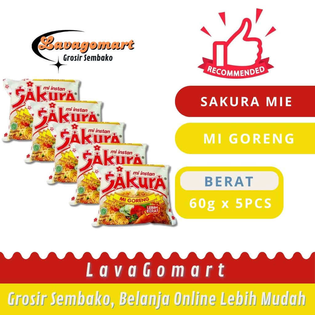 

SAKURA MIE GORENG 60g - 5PCS - LAVAGOMART - BANDUNG