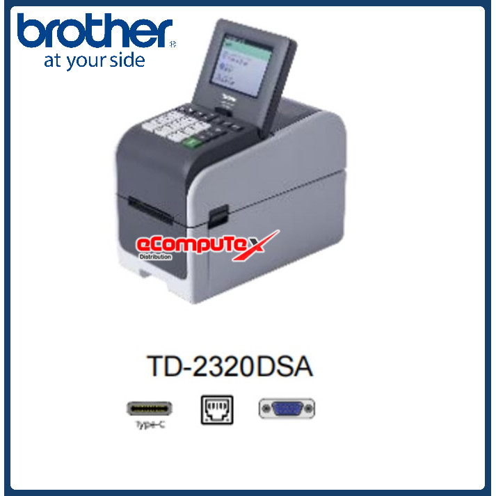 

PRINTER LABEL BROTHER TD-2320DSA DIRECT THERMAL LABEL PRINTER (300DPI + NETWORK+TDU) ORIGINAL GARANSI RESMI