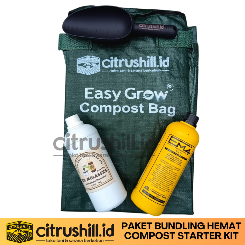 COMBO HEMAT PAKET COMPOST STARTER KIT Compost Bag 200 Liter Easy Grow Kompos Tas Sampah Daur Ulang