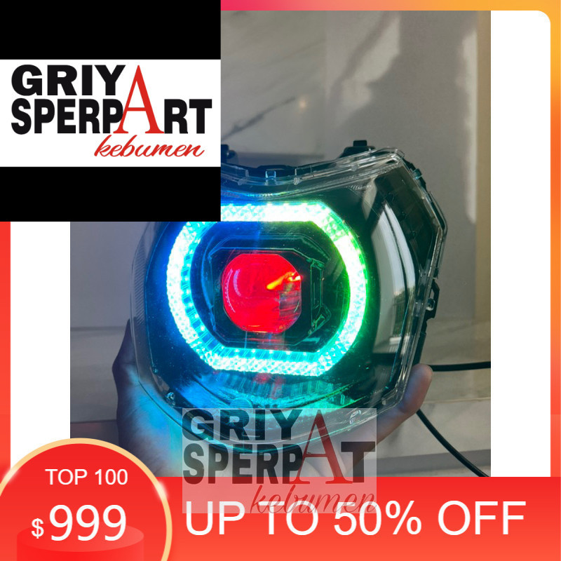 Lampu depan Vega force fi injeksi costome biled billed matrix x1 RGB ganti warna suka suka