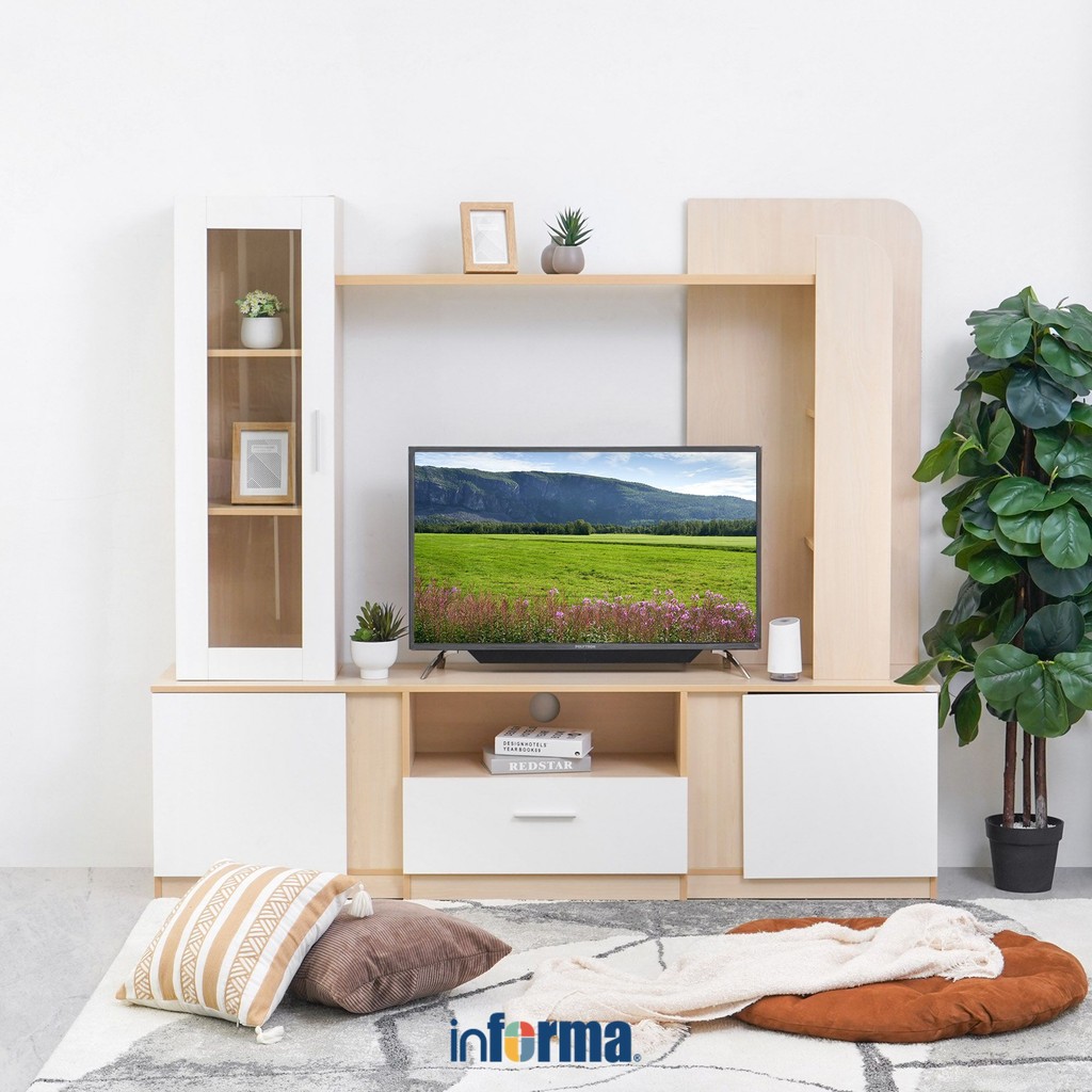 Informa Shelton Set Lemari Tv Entertainment Center Entertainment Centre Cabinet Meja Rak Tv Rack Tel