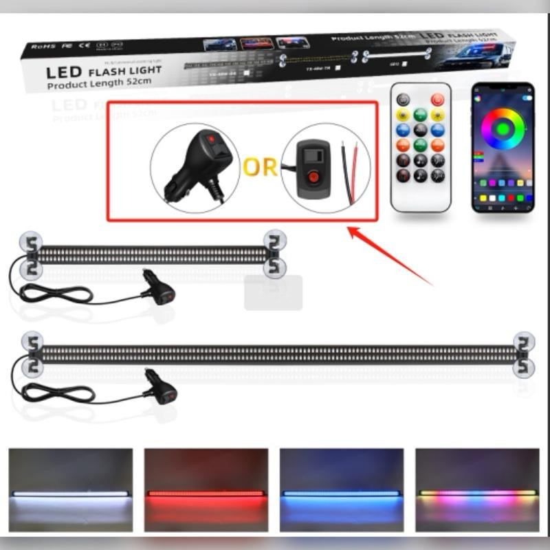 Kontrol Via APLIKASI + Remote Lampu Panel Atas Lampu Kaca Depan Lampu Atap Truk Mobil Bis 12-24 Volt