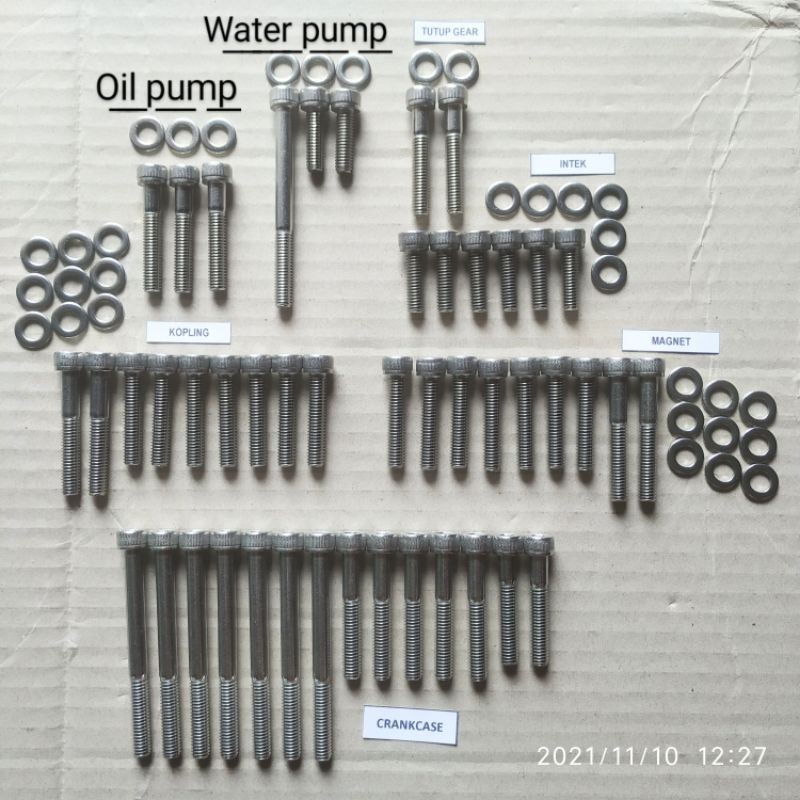 Baut Set fullset Blok Mesin Honda CB150R CBR150 Stainless 304 A2-70 THE