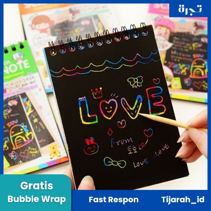 

Scratch Note Magic / Buku Gambar Gores Magic - Gratis Pensil