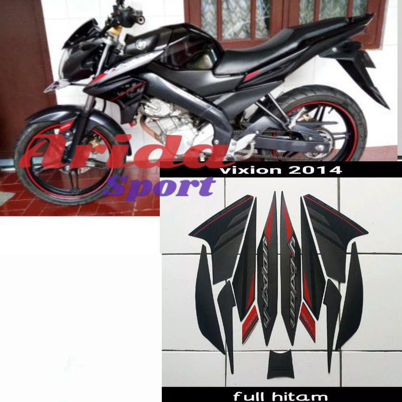 Striping Stiker sticker lis body yamaha new vixion lightning nvl thn 2014 full hitam stiker motor vi