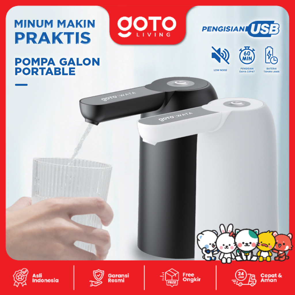 Goto Wata Pompa Galon Electric Dispenser Air Minum Pump USB Charge