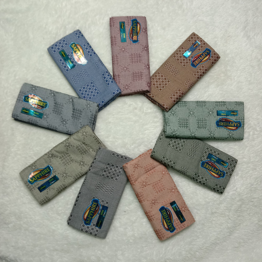Sarung Tenun Sapphire Motif TETRIS Bahan Katun Perlengkapan Alat Sholat