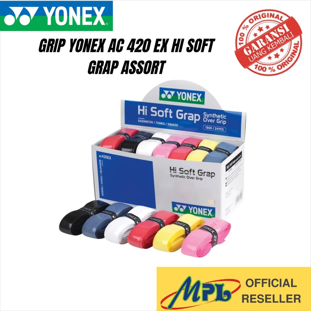 GRIP BADMINTON YONEX AC 420 EX HI SOFT GRAP ASSORT