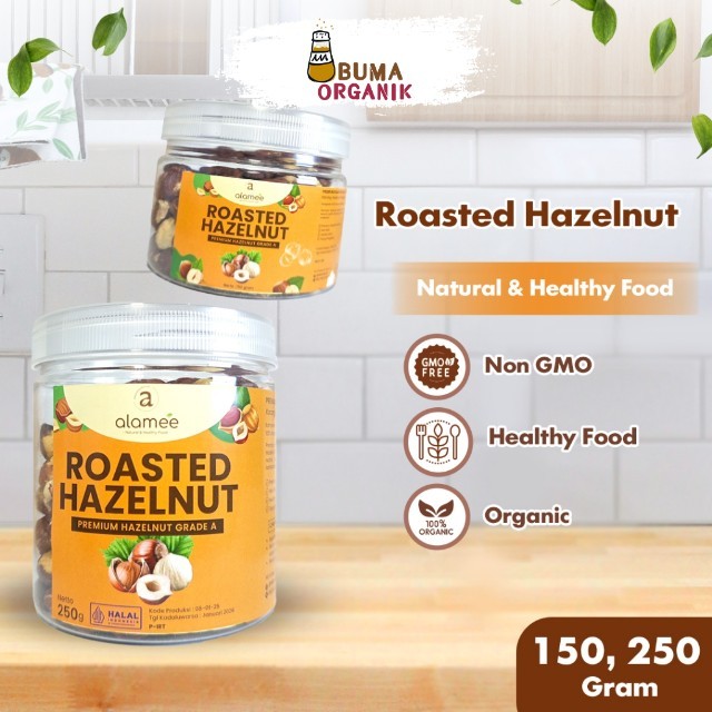 

ALAMEE Kacang Hazelnut Panggang Roasted Nut Cemilan Matang Renyah Oven BUMA