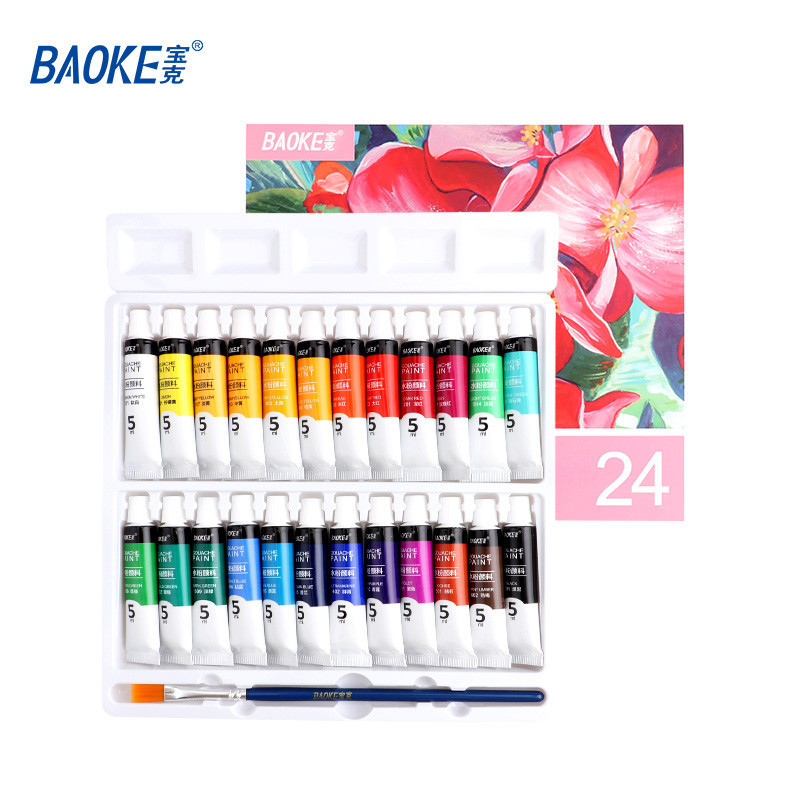 

Baoke Water Color Paint / Cat Air Set 5 ML 12/18/24 Warna Bersertifikat Aman Gratis Kuas WP804