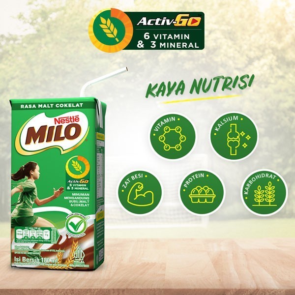 

Milo Activ Go Kotak 180 ml. 1 dus isi 36 pcs.