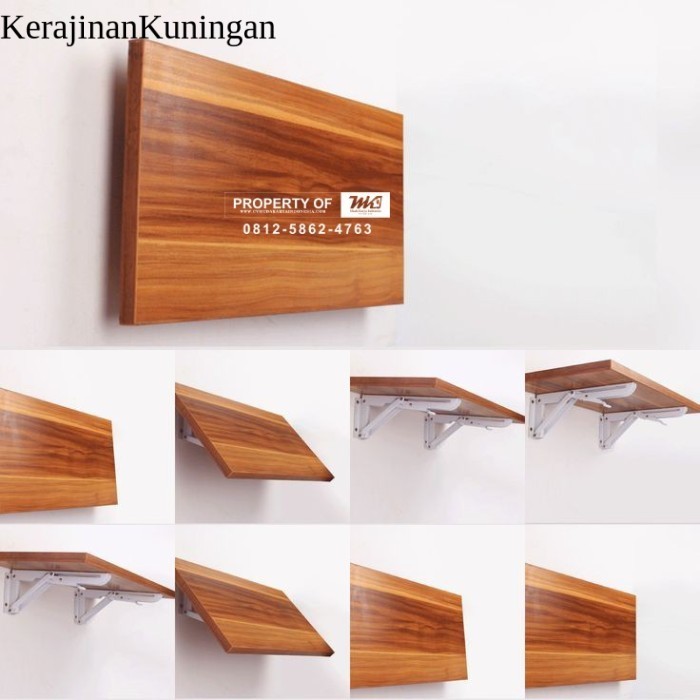 meja lipat dinding 80 x 40 cm Kayu Jati Ls11