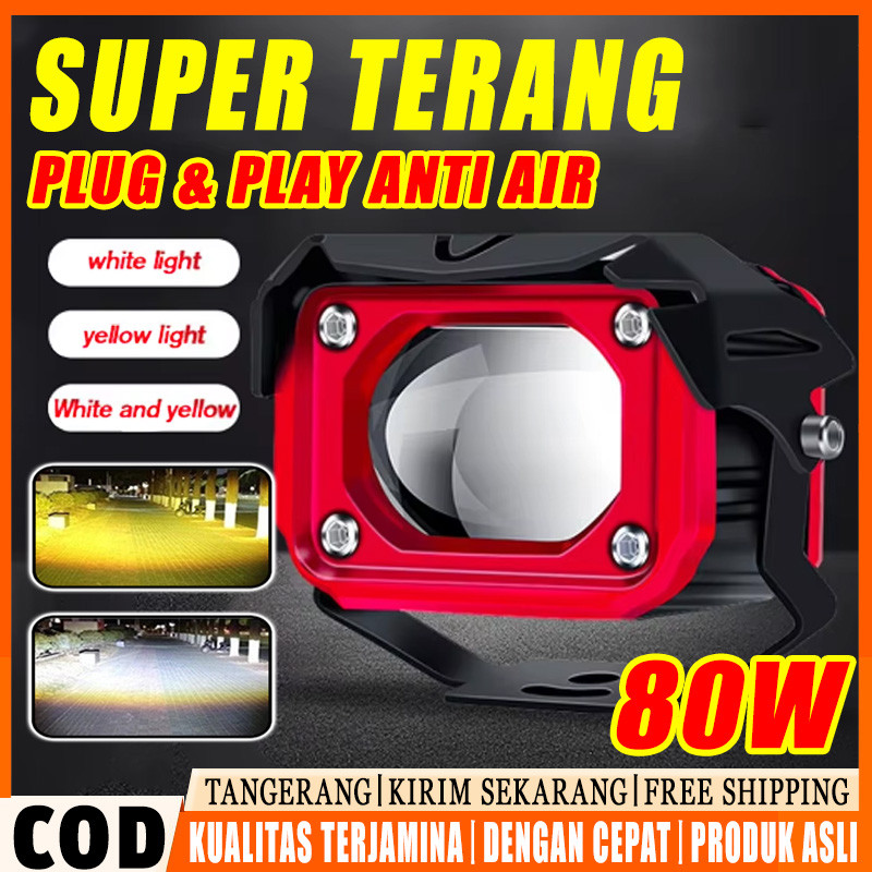 Lampu Tembak Laser Cree Led Trasnformer Putih Kuning 40 Watt Universal 24V 12A/2 Warna HI LO Putih K